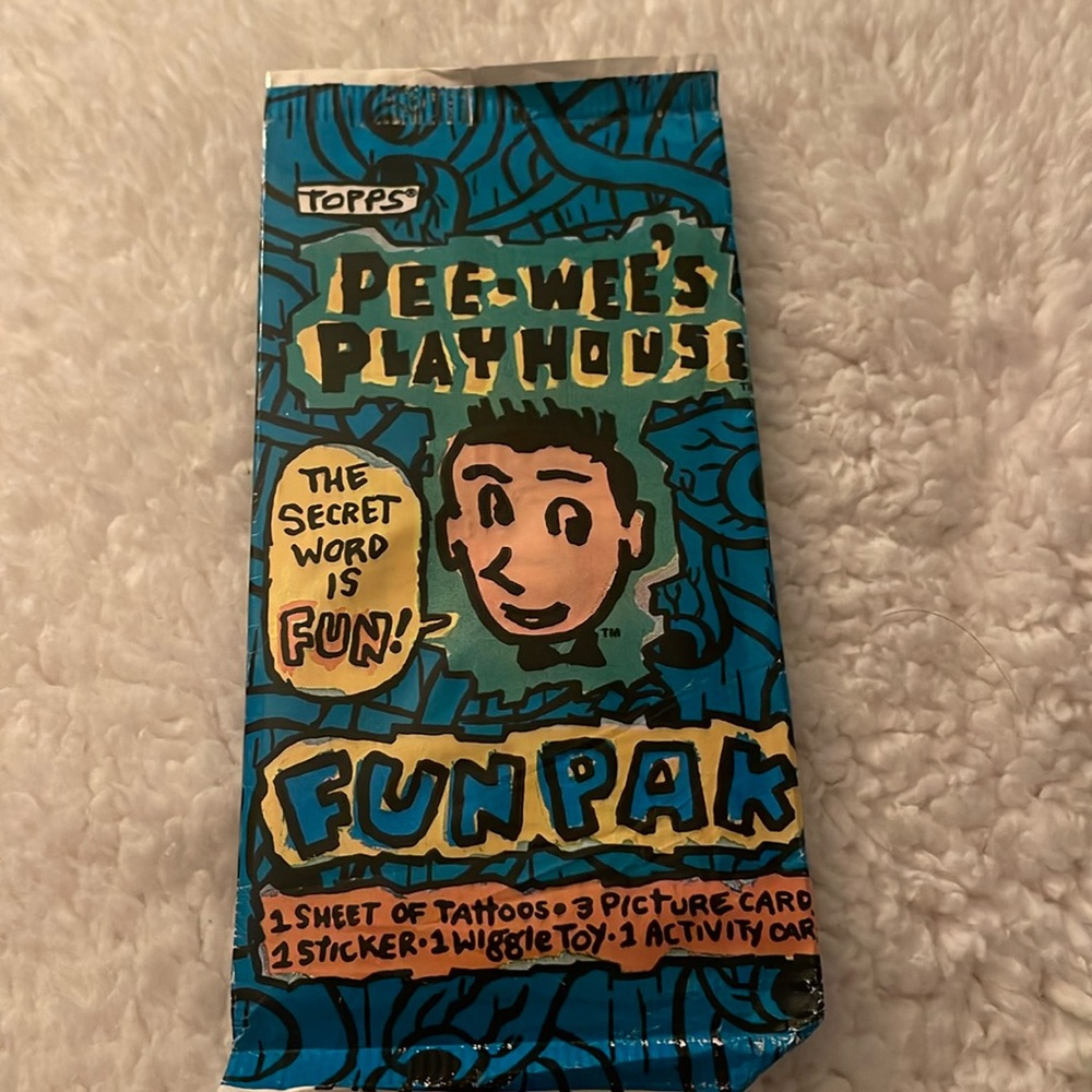 Vintage PeeWees Playhouse Funpak Sealed Tattoos Trading Cards Sticker 1988 Topps